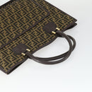FENDI Zucca Canvas Zucchino Canvas Bag PVC 3 Set Black Brown Auth fm5063-5