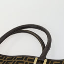 FENDI Zucca Canvas Zucchino Canvas Bag PVC 3 Set Black Brown Auth fm5063-6