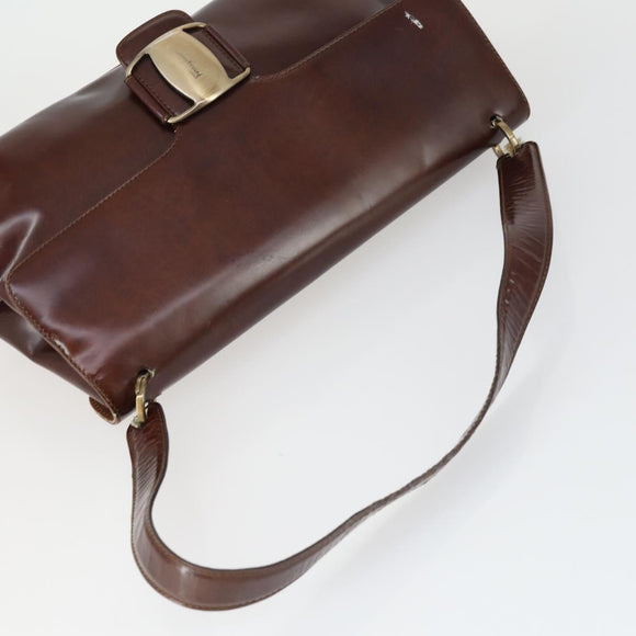 Salvatore Ferragamo Vala Bag Leather nylon 3 Set Beige Brown Auth fm5064