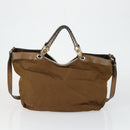 Salvatore Ferragamo Vala Bag Leather nylon 3 Set Beige Brown Auth fm5064-3