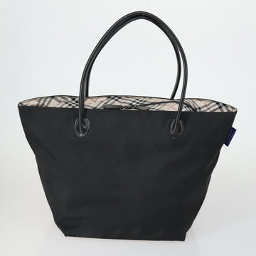 BURBERRY Nova Check Blue Black Label Hand Bag Canvas 4 Set Beige Auth fm5065 - 0