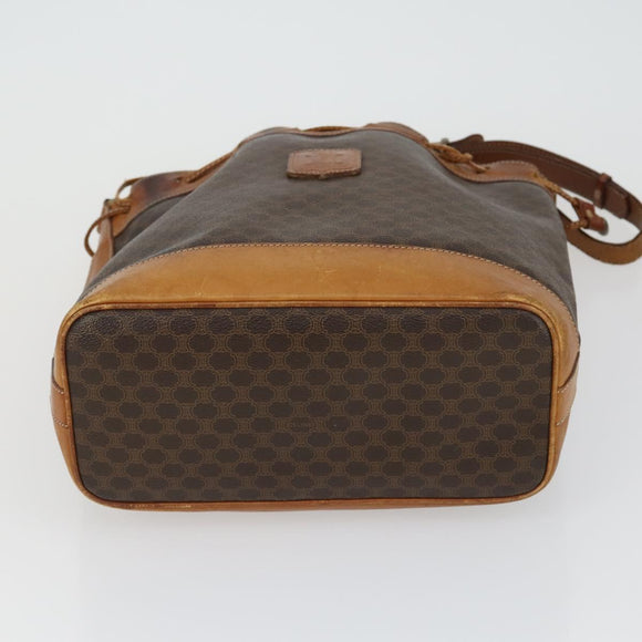 CELINE Macadam Canvas C Macadam Canvas Bag PVC 4 Set Brown Navy Auth fm5067