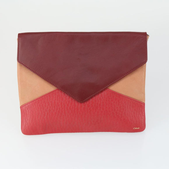 Chloe Bag Leather 4 Set Beige Brown Black red Auth fm5070