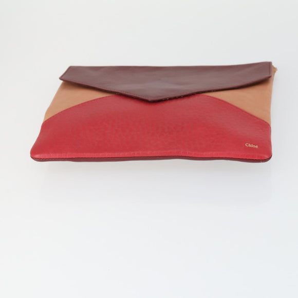 Chloe Bag Leather 4 Set Beige Brown Black red Auth fm5070