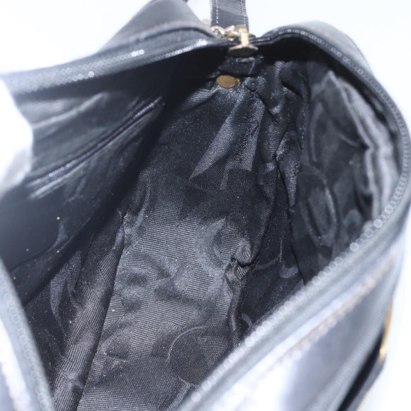 Salvatore Ferragamo Vala Shoulder Bag Leather Black Gold Auth fm5071