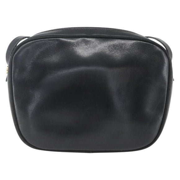 Salvatore Ferragamo Vala Shoulder Bag Leather Black Gold Auth fm5071