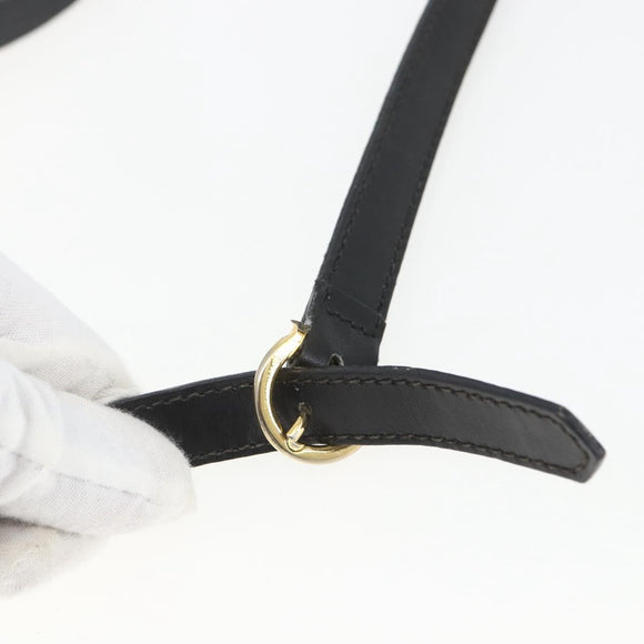 Salvatore Ferragamo Vala Shoulder Bag Leather Black Gold Auth fm5071