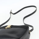 Salvatore Ferragamo Vala Shoulder Bag Leather Black Gold Auth fm5071-9