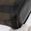 FENDI Pecan Canvas Shoulder Bag PVC Black Brown gold Auth fm5072-12