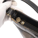 FENDI Pecan Canvas Shoulder Bag PVC Black Brown gold Auth fm5072-15