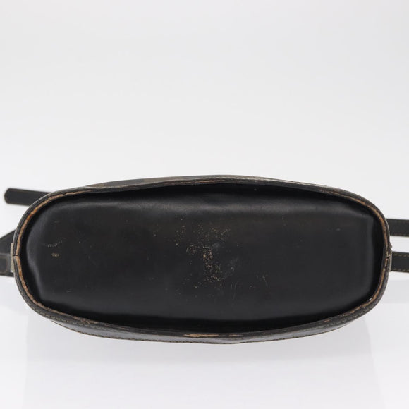 FENDI Pecan Canvas Shoulder Bag PVC Black Brown gold Auth fm5072