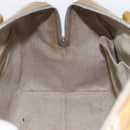 Christian Dior Trotter Canvas Boston Bag Patent leather Beige Silver Auth fm5079-20