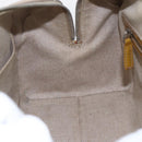 Christian Dior Trotter Canvas Boston Bag Patent leather Beige Silver Auth fm5079-21