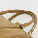 Christian Dior Trotter Canvas Boston Bag Patent leather Beige Silver Auth fm5079-14