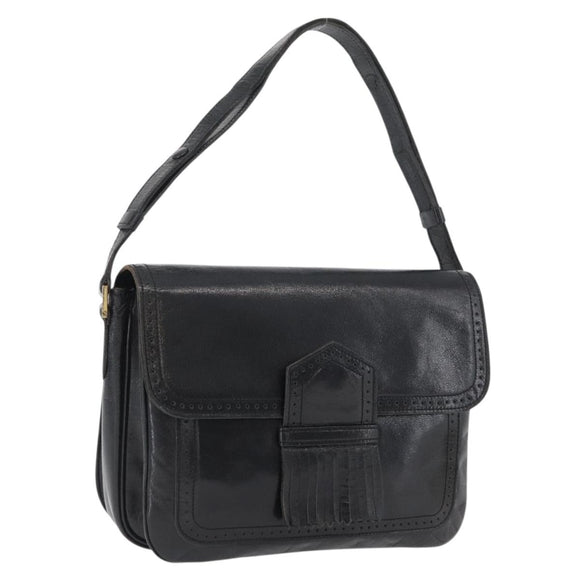 SAINT LAURENT Umhängetasche Leder Schwarz gold Original fm5080