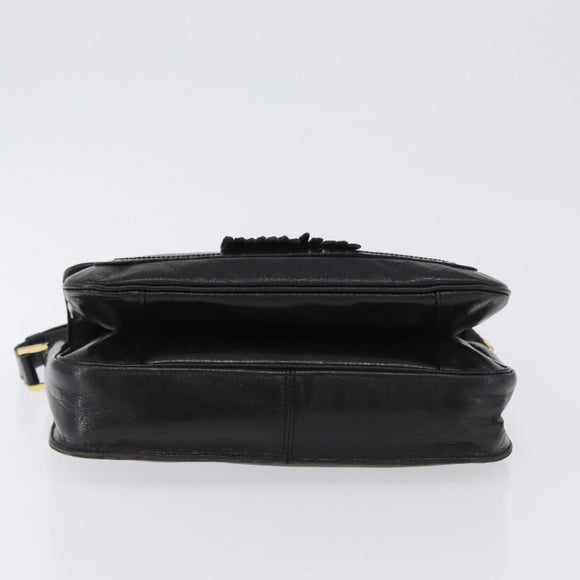 SAINT LAURENT Umhängetasche Leder Schwarz gold Original fm5080