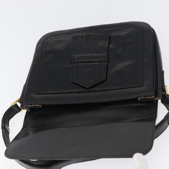 SAINT LAURENT Umhängetasche Leder Schwarz gold Original fm5080