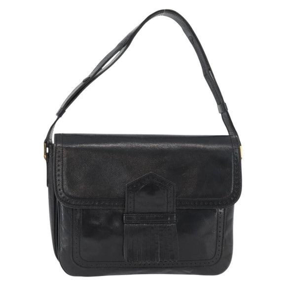 SAINT LAURENT Umhängetasche Leder Schwarz gold Original fm5080