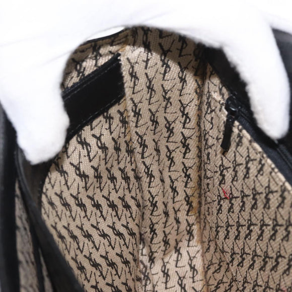 SAINT LAURENT Umhängetasche Leder Schwarz gold Original fm5080