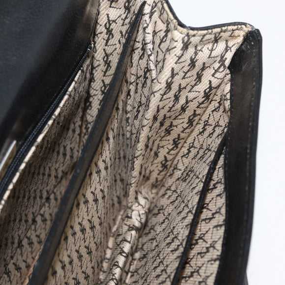 SAINT LAURENT Umhängetasche Leder Schwarz gold Original fm5080