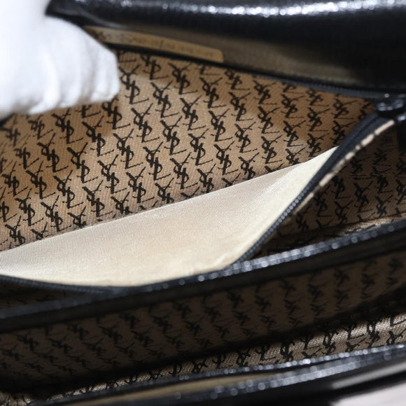 SAINT LAURENT Umhängetasche Leder Schwarz gold Original fm5080