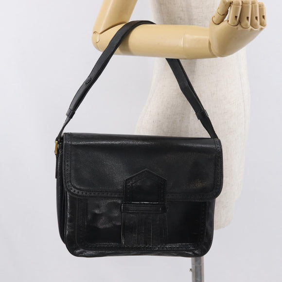 SAINT LAURENT Umhängetasche Leder Schwarz gold Original fm5080