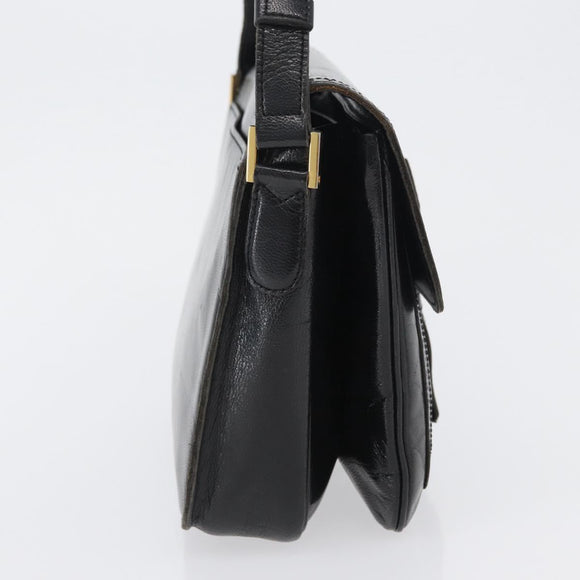 SAINT LAURENT Umhängetasche Leder Schwarz gold Original fm5080