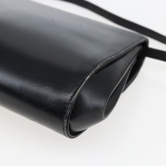GUCCI Shoulder Bag Leather Black Gold 004 056 0219 Auth fm5081