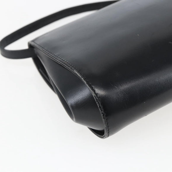 GUCCI Shoulder Bag Leather Black Gold 004 056 0219 Auth fm5081
