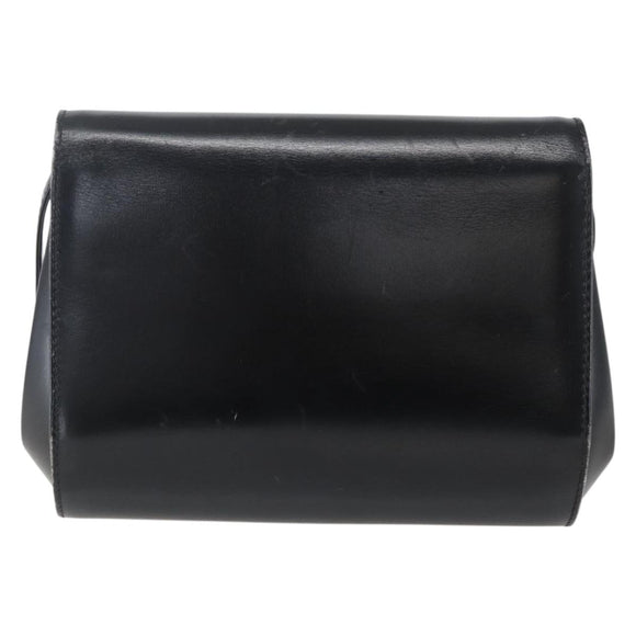GUCCI Shoulder Bag Leather Black Gold 004 056 0219 Auth fm5081