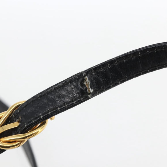 GUCCI Shoulder Bag Leather Black Gold 004 056 0219 Auth fm5081