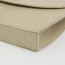SAINT LAURENT Shoulder Bag Leather Ivory Gold Auth fm5082-9