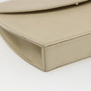 SAINT LAURENT Shoulder Bag Leather Ivory Gold Auth fm5082-14