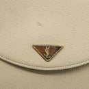 SAINT LAURENT Shoulder Bag Leather Ivory Gold Auth fm5082-17