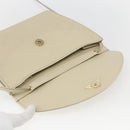 SAINT LAURENT Shoulder Bag Leather Ivory Gold Auth fm5082-10