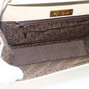 SAINT LAURENT Shoulder Bag Leather Ivory Gold Auth fm5082-11