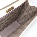 SAINT LAURENT Shoulder Bag Leather Ivory Gold Auth fm5082-19