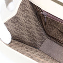 SAINT LAURENT Shoulder Bag Leather Ivory Gold Auth fm5082-20