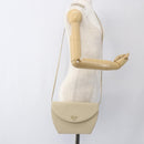 SAINT LAURENT Shoulder Bag Leather Ivory Gold Auth fm5082-24