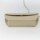 SAINT LAURENT Shoulder Bag Leather Ivory Gold Auth fm5082-5
