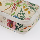 GUCCI Flora Shoulder Bag Canvas Leather White Gold 007 14 0068 Auth fm5083-15