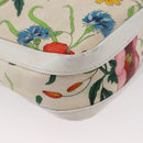 GUCCI Flora Shoulder Bag Canvas Leather White Gold 007 14 0068 Auth fm5083-16