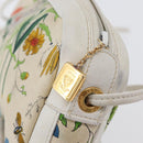 GUCCI Flora Shoulder Bag Canvas Leather White Gold 007 14 0068 Auth fm5083-9