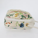 GUCCI Flora Shoulder Bag Canvas Leather White Gold 007 14 0068 Auth fm5083-3