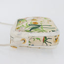 GUCCI Flora Shoulder Bag Canvas Leather White Gold 007 14 0068 Auth fm5083-4