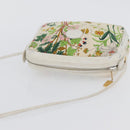 GUCCI Flora Shoulder Bag Canvas Leather White Gold 007 14 0068 Auth fm5083-6