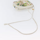 GUCCI Flora Shoulder Bag Canvas Leather White Gold 007 14 0068 Auth fm5083-7