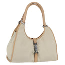 GUCCI Jackie Shoulder Bag Canvas Leather Beige Silver 002 1067 Auth fm5084-1