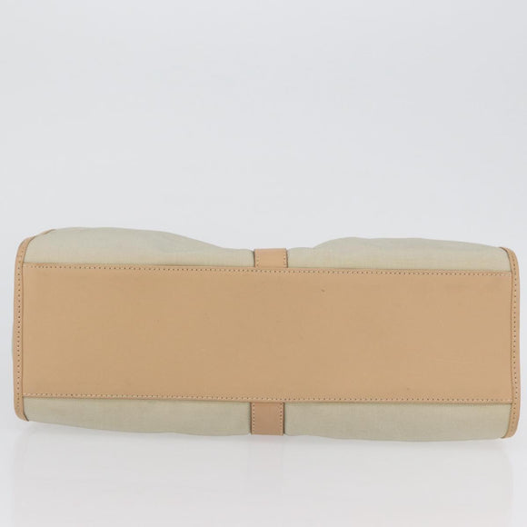 GUCCI Jackie Shoulder Bag Canvas Leather Beige Silver 002 1067 Auth fm5084