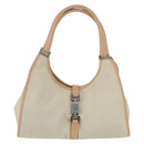 GUCCI Jackie Shoulder Bag Canvas Leather Beige Silver 002 1067 Auth fm5084-13